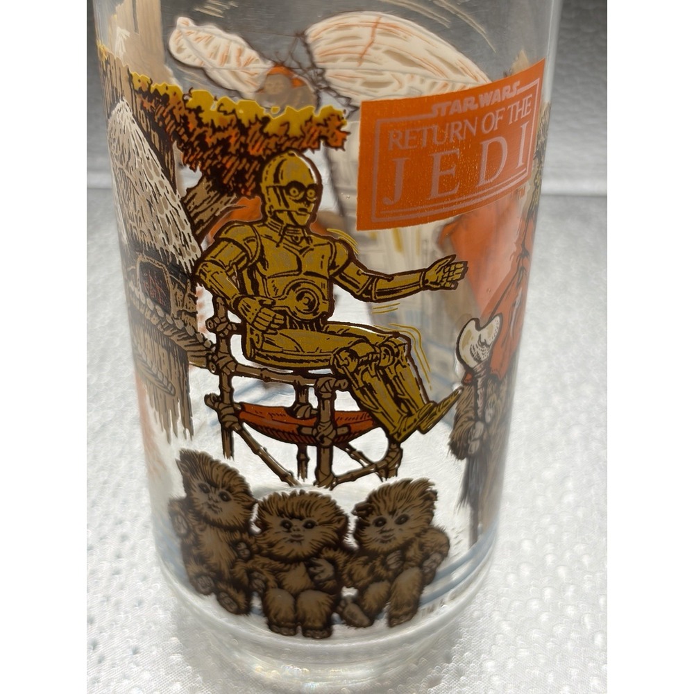 Star Wars Return of the Jedi 1983 Vintage Burger King Drinking Glass C3PO Ewoks